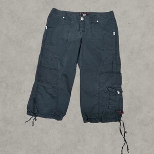 Kik Girl Shorts Women 30 Black Y2K Capri Mall Cyber Goth Emo 2000s Grunge Skater